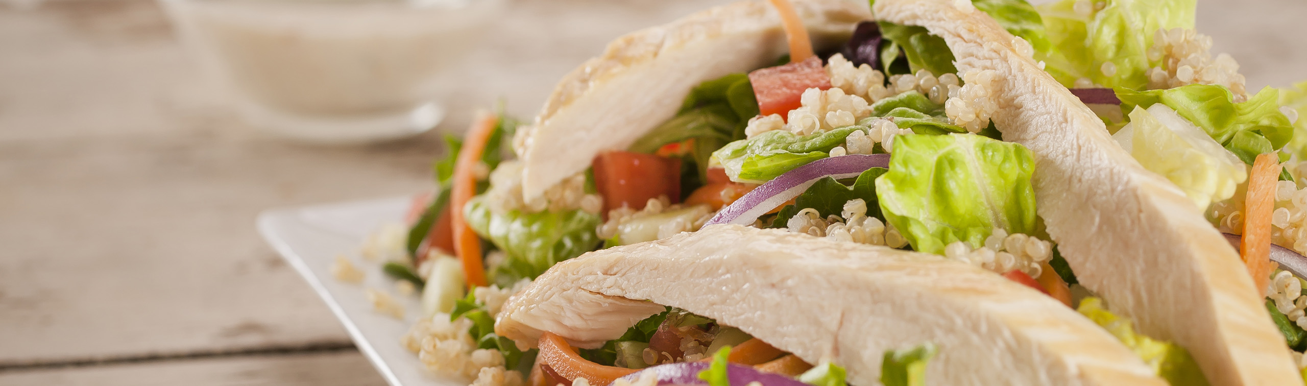 Chicken Quinoa Salad with Cilantro Lime Ranch - Love of Food