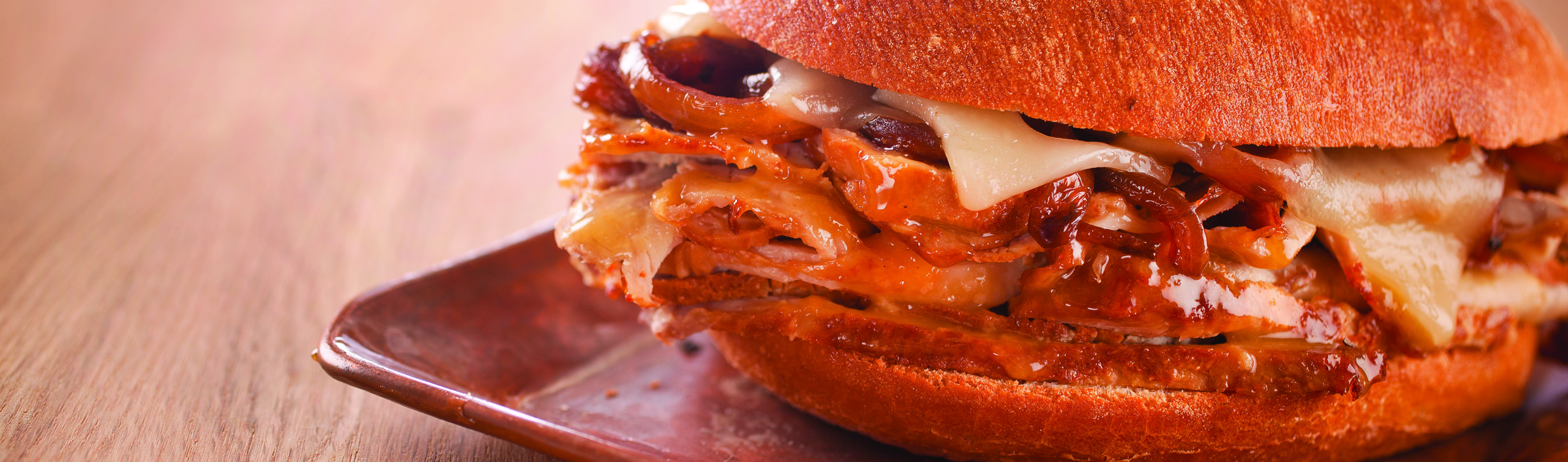 Peach and Dijon Glazed Pork Sandwich - Love of Food
