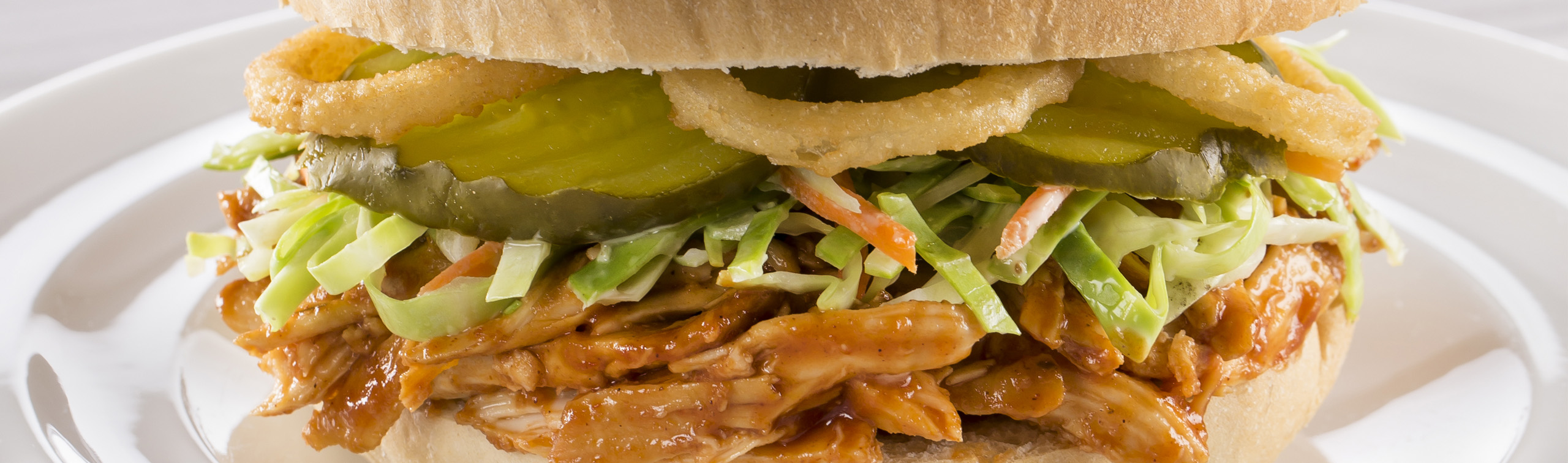 BBQ Pulled Chicken with Creamy Coleslaw - Love of Food