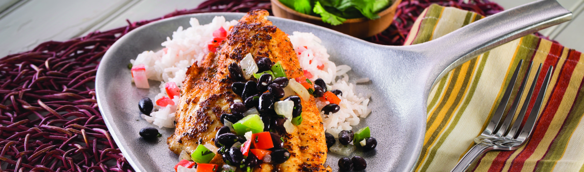 Blackened Catfish and Sofrito Black Beans - Love of Food