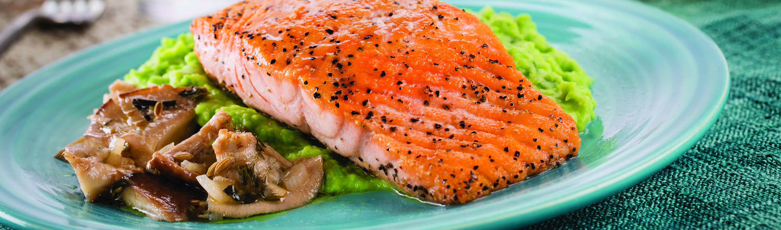 Pan-Seared Salmon and Potato-Pea Purée - Love of Food