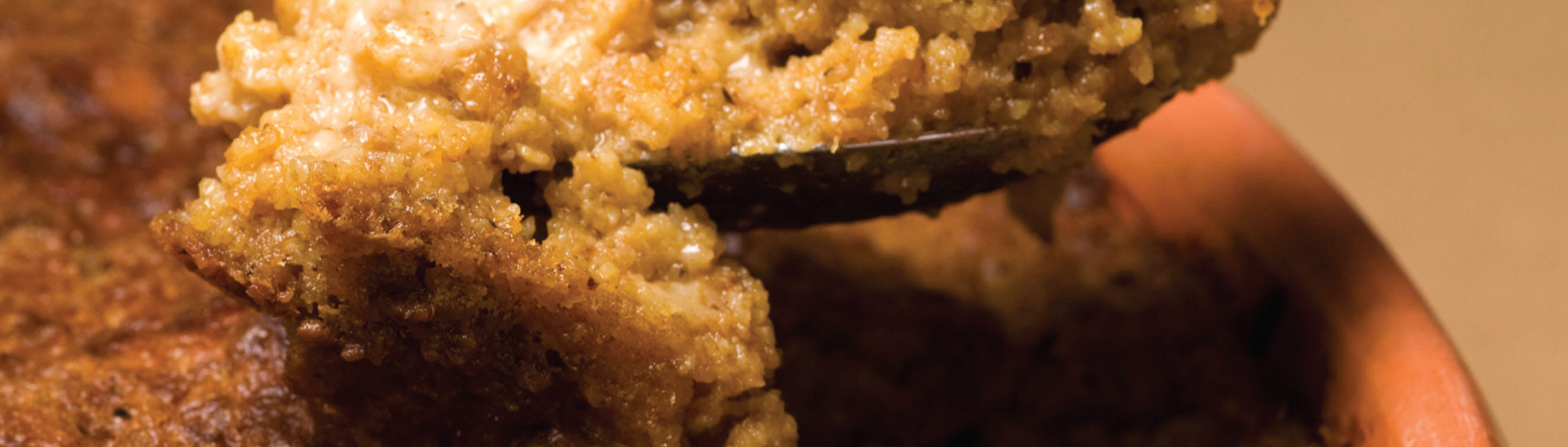 Cheddar & Roasted Poblano Cornbread Pudding - Love of Food