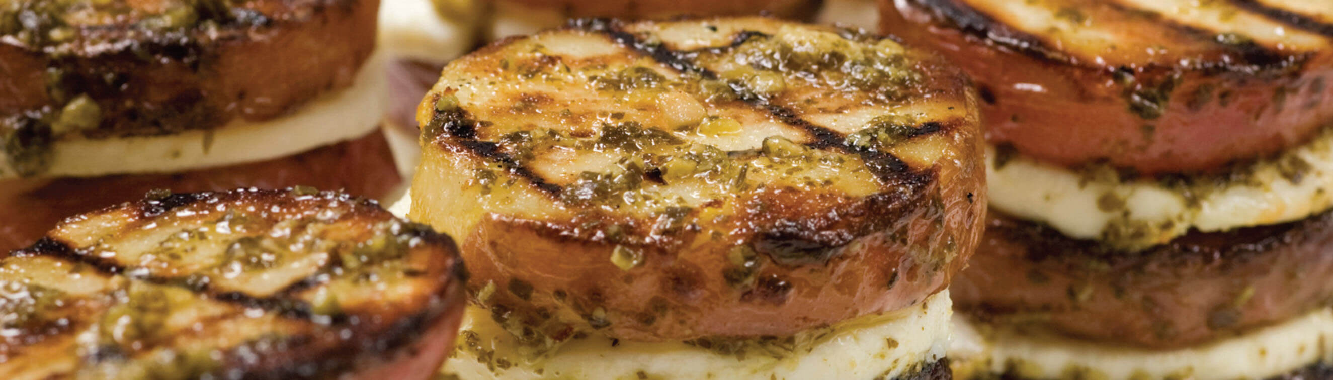 Grilled Red Bliss Potatoes with Goat Cheese & Pesto - Love of Food