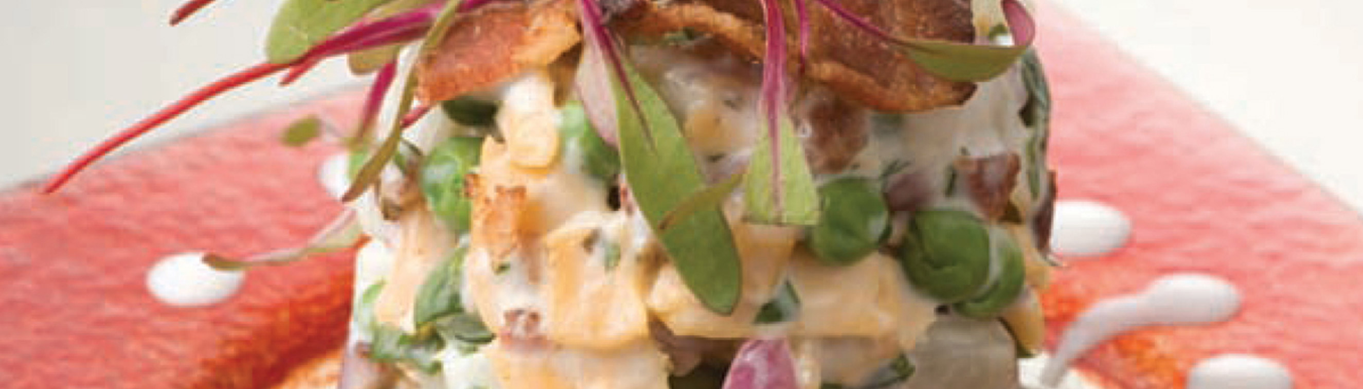 Cheddar Cheese and Bacon Potato Salad - Love of Food