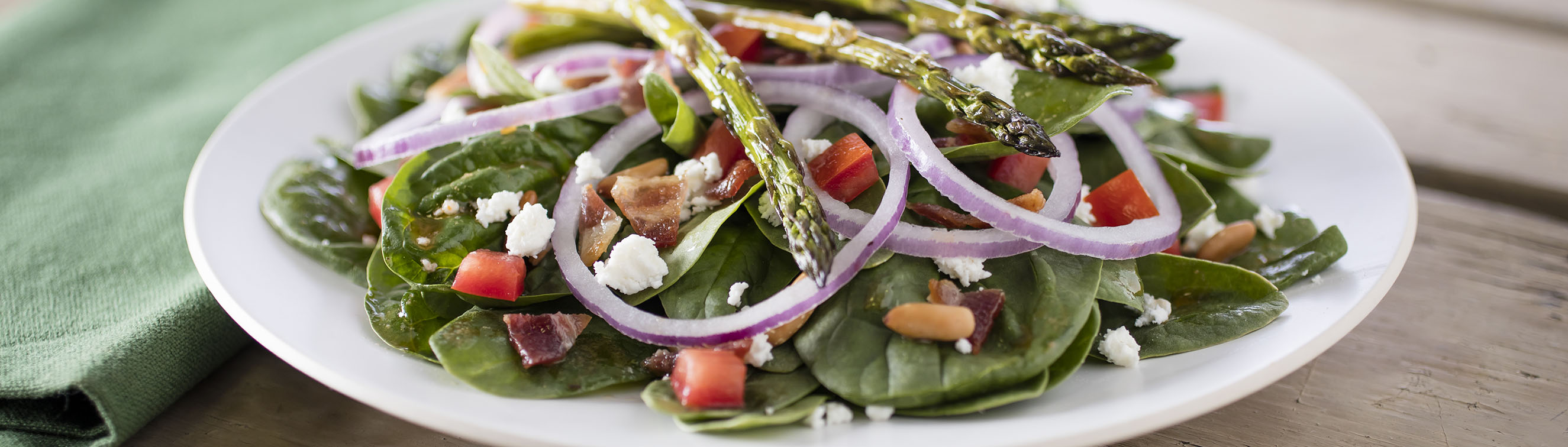 Bacon, Asparagus and baby Spinach Salad Love of Food