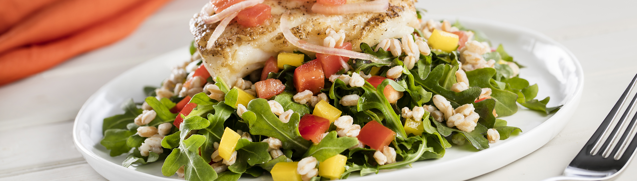 Seared Cod over Farro Salad - Love of Food