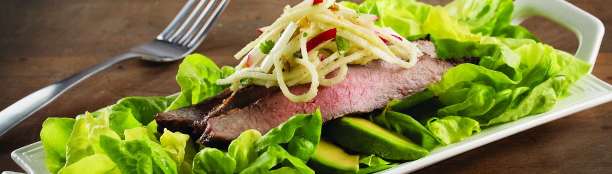 Chipotle Marinated Flank Steak with Bibb Lettuce - Love of Food