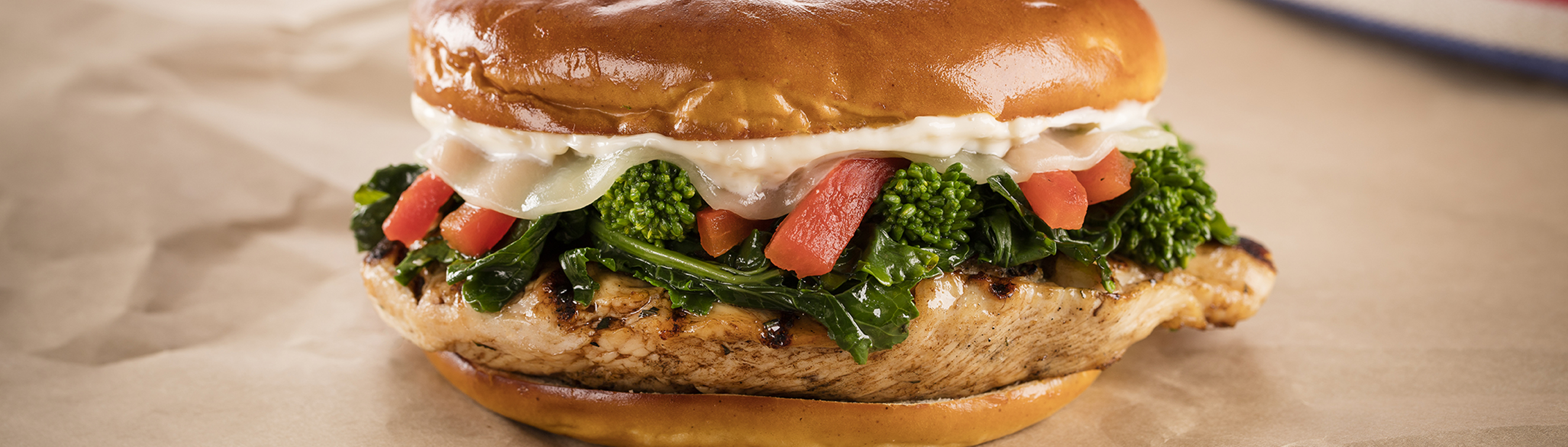 South Philly Chicken Sandwich on Pretzel Roll - Love of Food