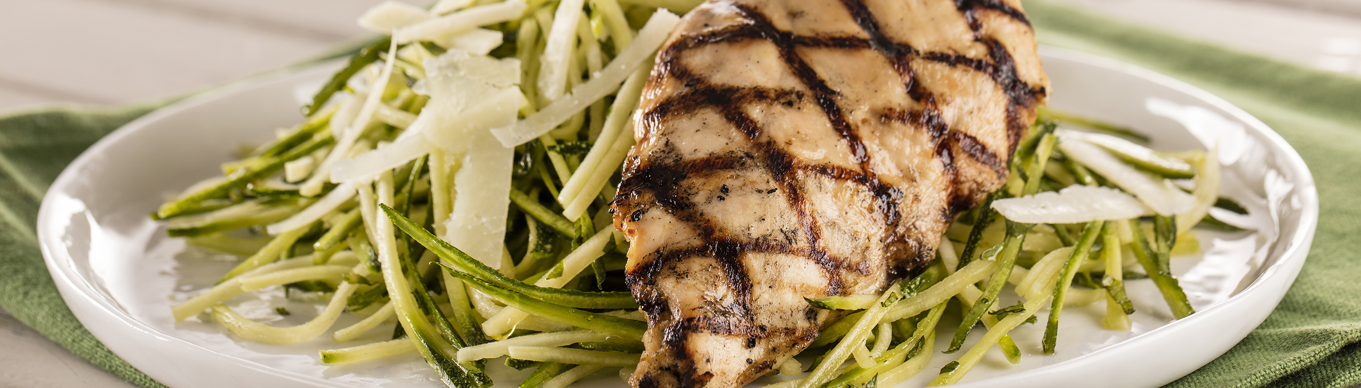 Herb Marinated Chicken Breast with Shaved Zucchini, Pecorino and Mint - Love of Food