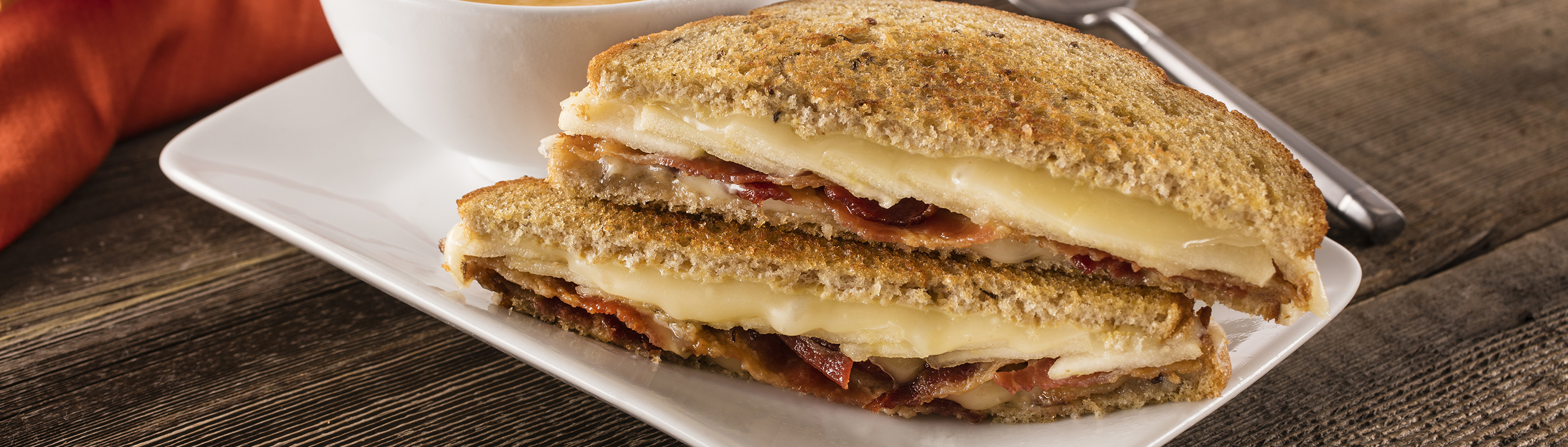 Fontina Apple Grilled Cheese with Soup - Love of Food