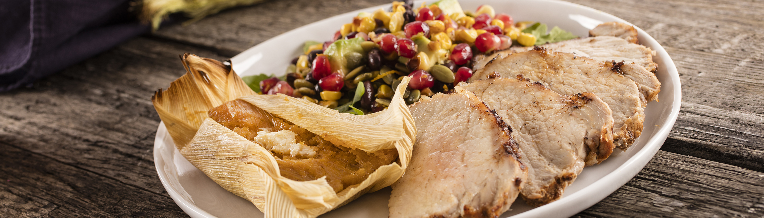 Maple Chili Glazed Pork Loin Pomegranate Pepita Salad - Love of Food