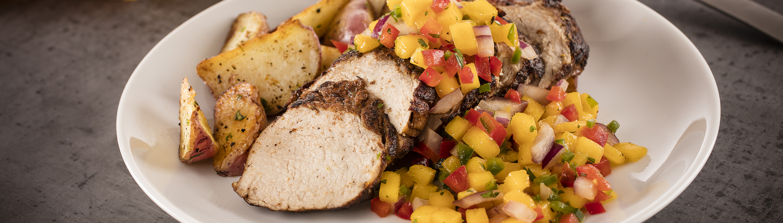 Smokey Jerk Pork Tenderloin with Jamaican Salsa - Love of Food