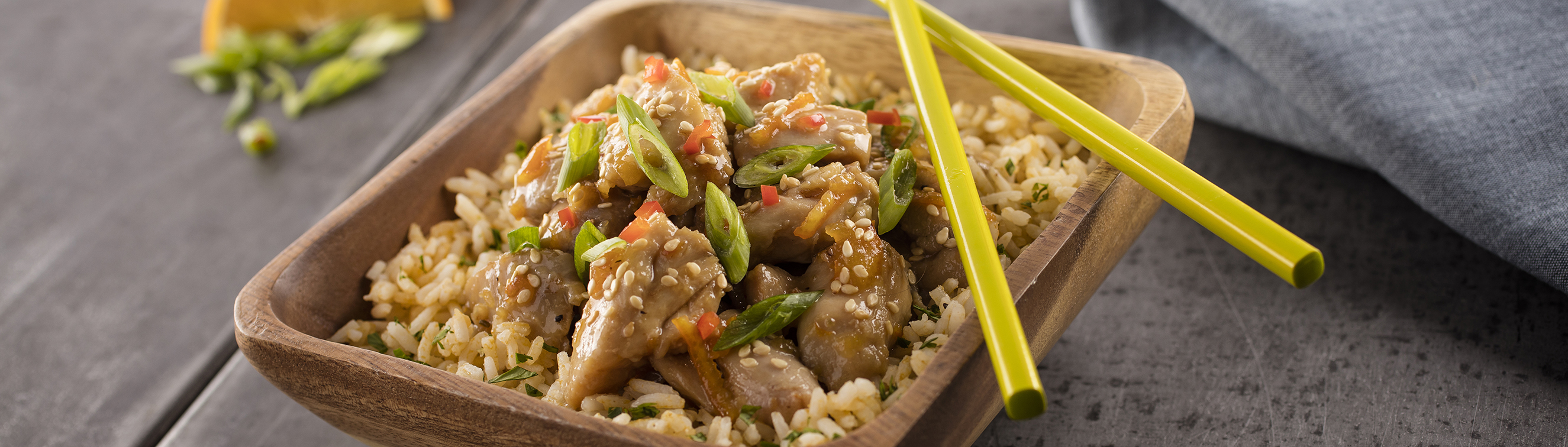 Ginger Orange Chicken with Jasmine Rice - Love of Food