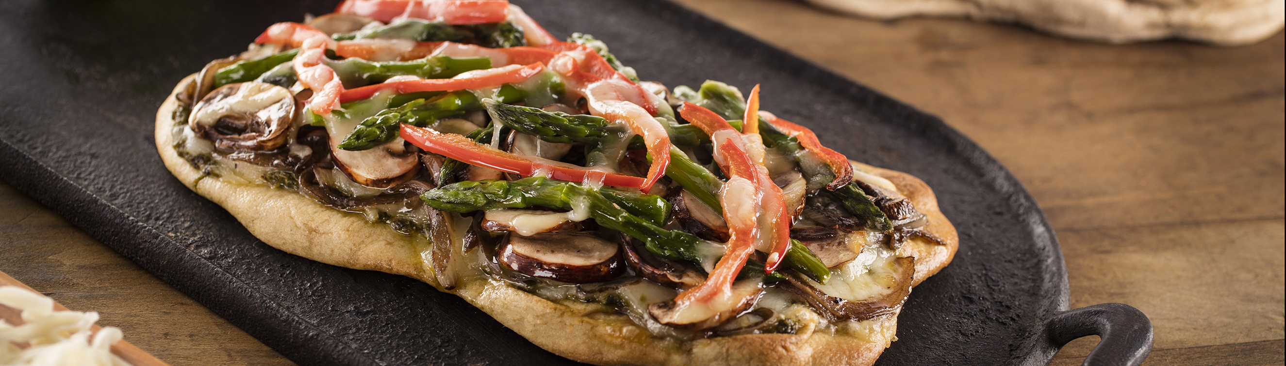 Asparagus, Mushroom and Cheese Flatbread - Love of Food