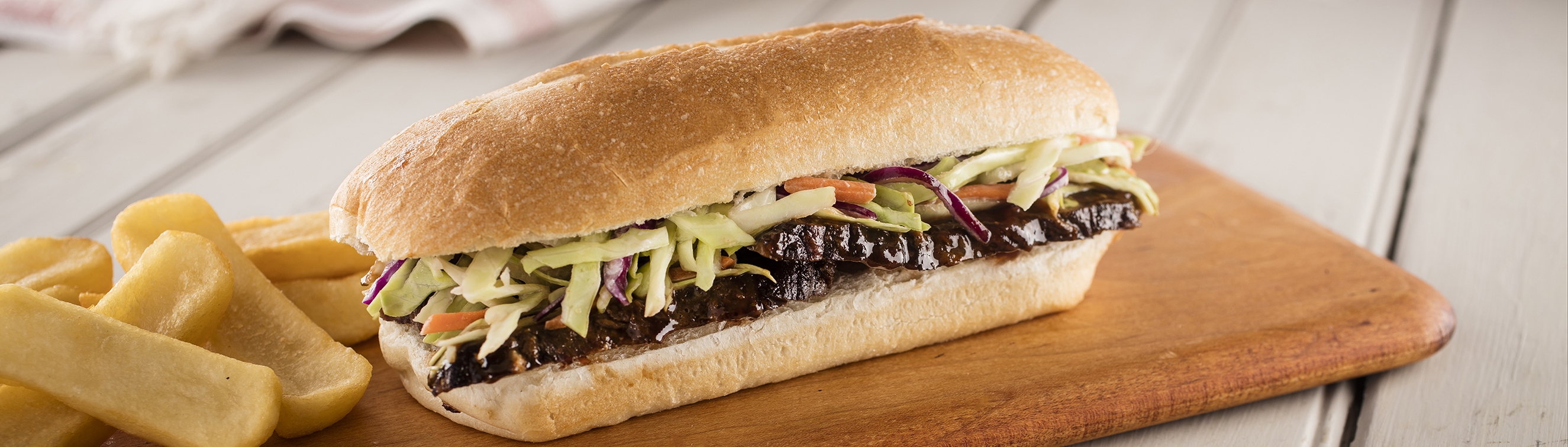 BBQ Jerk Beef Brisket Sandwich with Steak Fries Love of Food