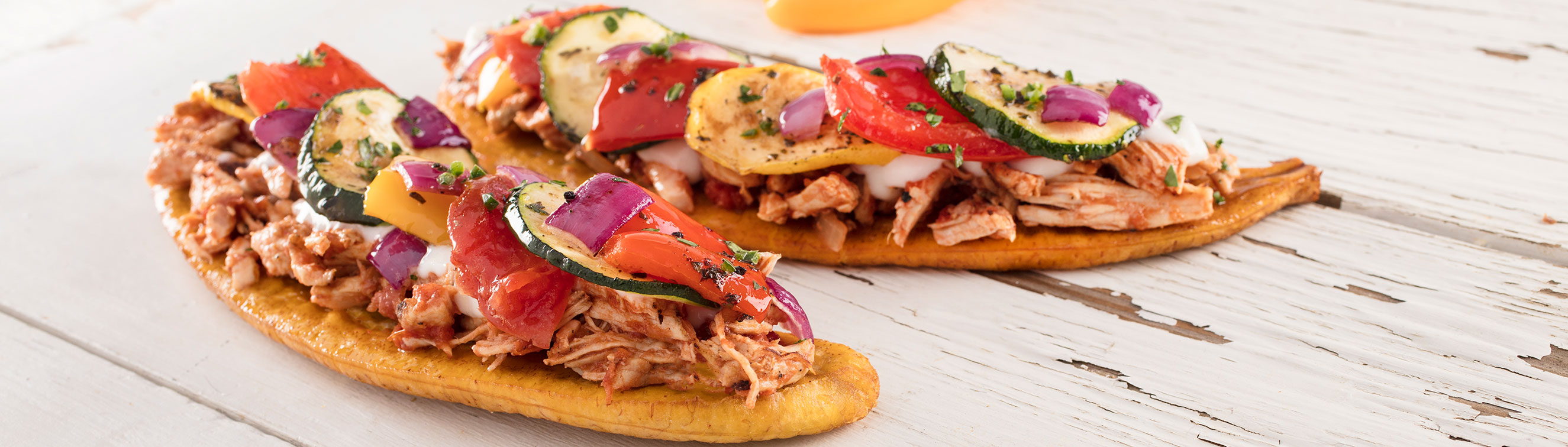 Brazilian Chicken Tostone with Baja Roasted Vegetables - Love of Food