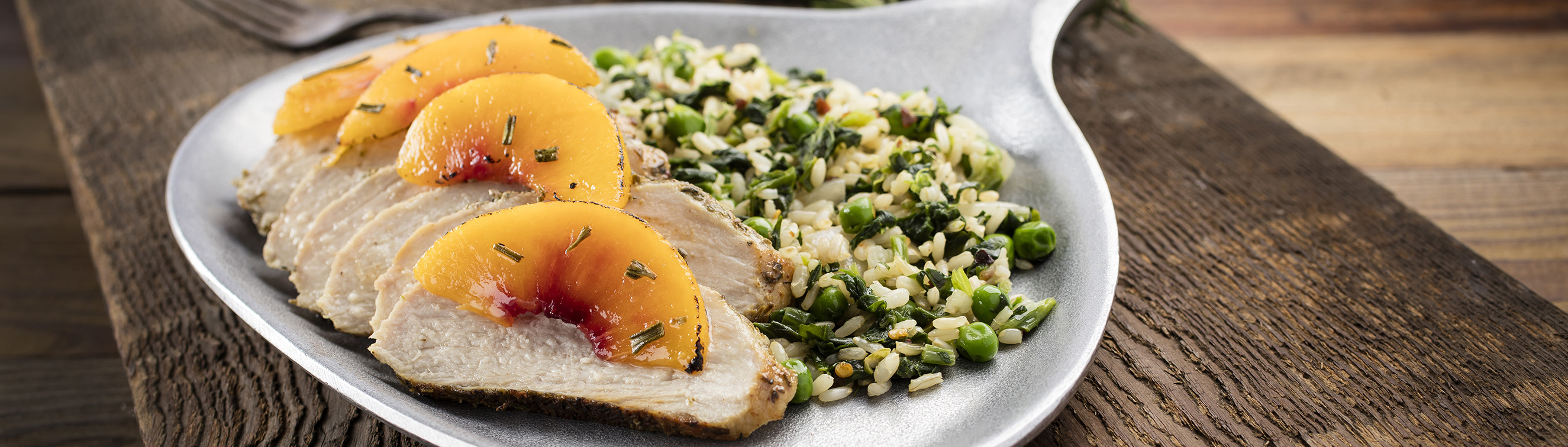 Herb Mustard Crusted Pork Loin & Peaches - Love of Food