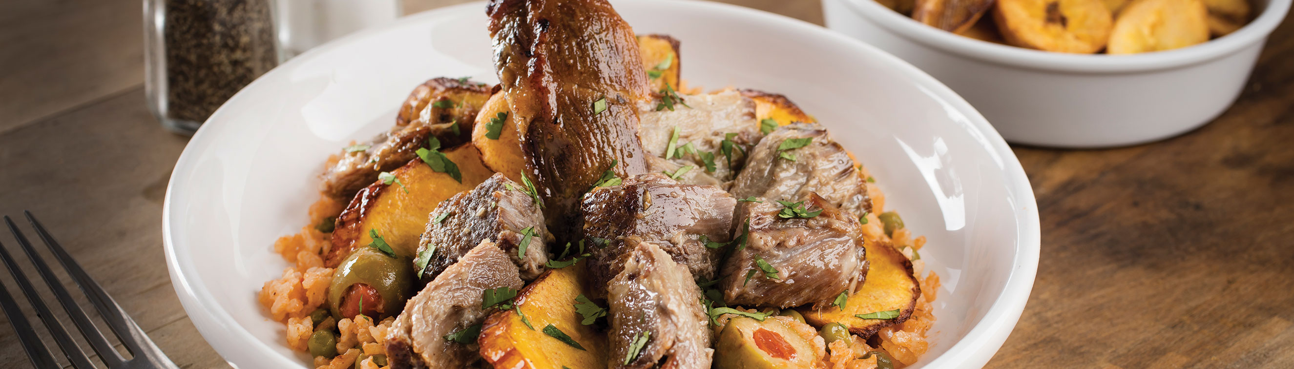 Pork Pernil, Peas and Plantains - Love of Food