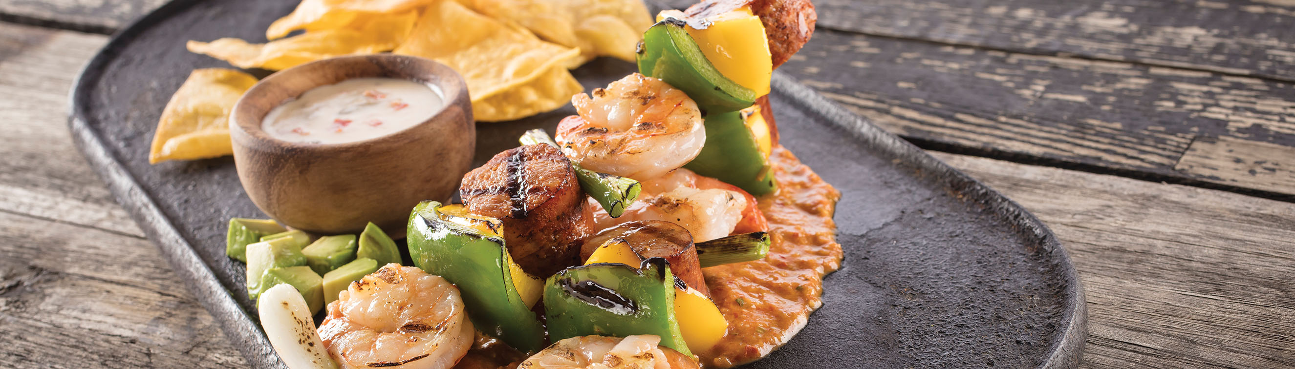 Shrimp and Chorizo Alambre Skewers - Love of Food