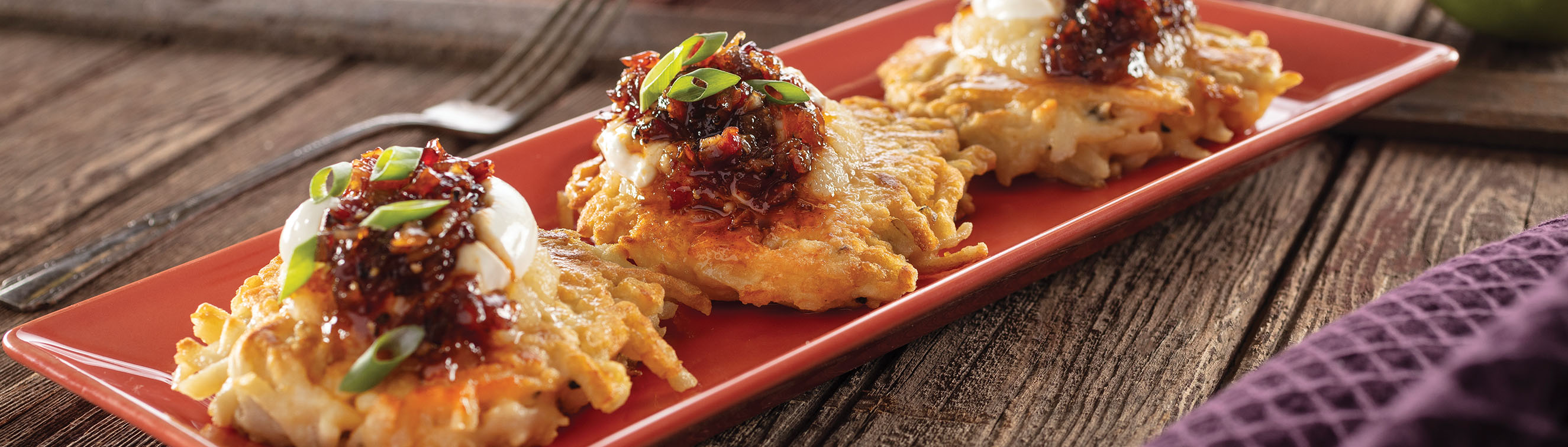Potato Latkes with Bacon Jam - Love of Food