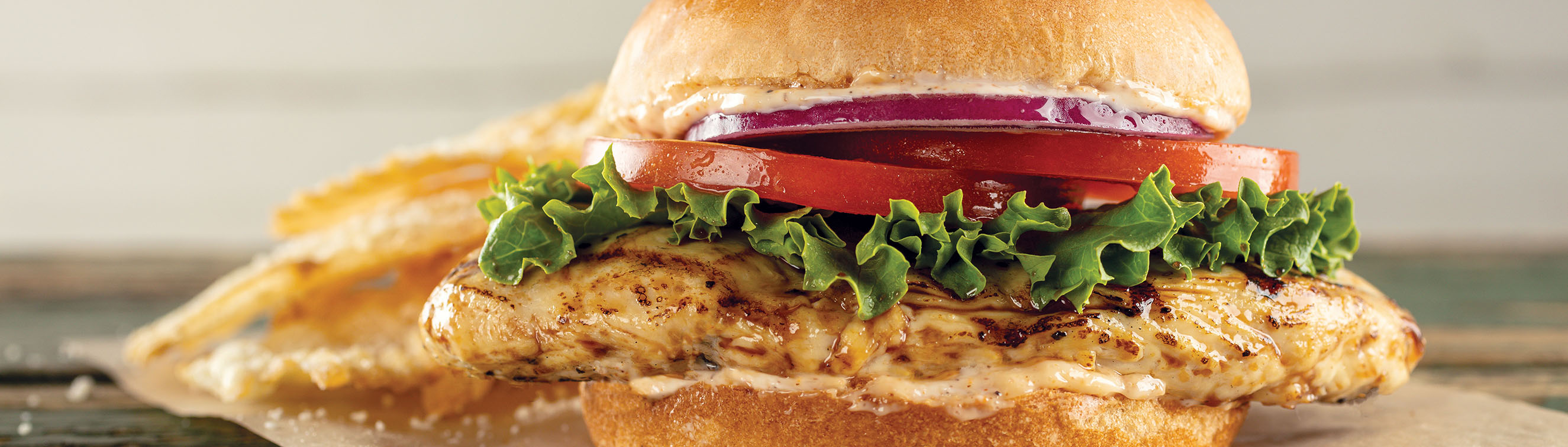 Sweet Cajun Chicken Sandwich with Parmesan Chips - Love of Food
